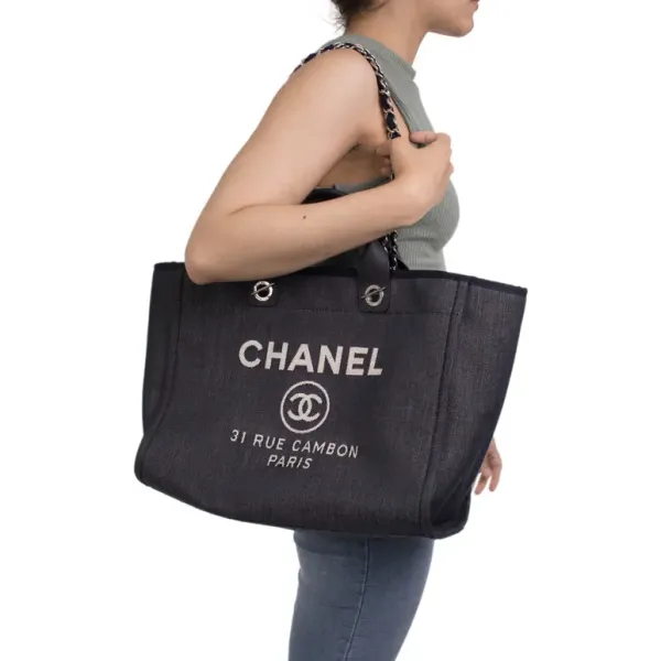 【2026】Chanel Deauville Large Tote チェーン付 デニム トートバッグ 【2026】Chanel Deauville Large Tote チェーン付 デニム トートバッグ