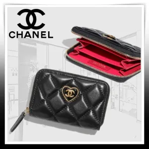 【2026】かわいいハートロゴ☆【CHANEL】ジップ コインパース 【2026】かわいいハートロゴ☆【CHANEL】ジップ コインパース