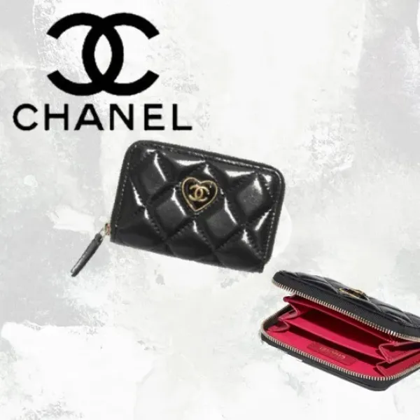 【2026】かわいいハートロゴ☆【CHANEL】ジップ コインパース