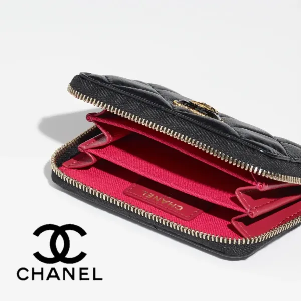 【2026】かわいいハートロゴ☆【CHANEL】ジップ コインパース