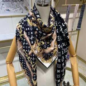 【2026】【LV Louis Vuitton ルイ·ヴィトン】オートクチュール ファッション トランジショナル カラー ロング ビアード スカーフ140*140CM
