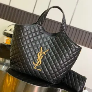 【2026】YSL Saint Laurent icare maxiショッピングバッグ-ブラック 【2026】YSL Saint Laurent icare maxiショッピングバッグ-ブラック