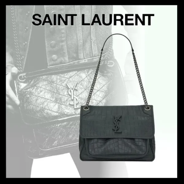 【2026】SAINT LAURENT YSL NIKIミディアムソフトクロコダイルエンボスレザーハンドバッグ 【2026】SAINT LAURENT YSL NIKIミディアムソフトクロコダイルエンボスレザーハンドバッグ