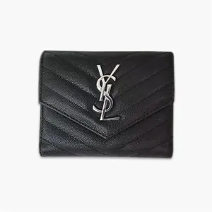 【2026】YSL 【SAINT LAURENT】モノグラム マルチフォールドウォレット（グレインドプードル／エンボスレザー）10 X 9 X 3 CM