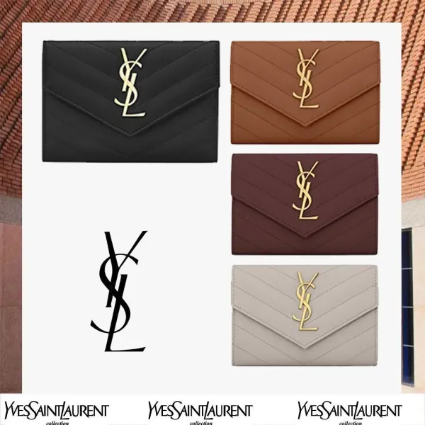 【2026】SAINT LAURENT YSL 小文字のロゴグレインエンボスレザー封筒ウォレット 【2026】SAINT LAURENT YSL 小文字のロゴグレインエンボスレザー封筒ウォレット