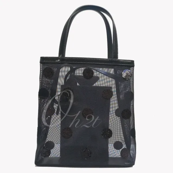【2026】PRADA スモール ポルカドット メッシュ トートバッグ