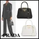 【2026】★PRADA直営店★プロムナード サフィアーノ レザーバッグ 28*22*9cm