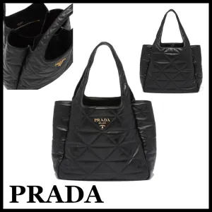 【2026】★PRADA直営店★トップステッチ ラージ レザー トートバッグ
