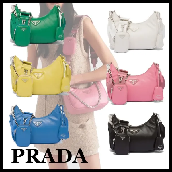 【2026】★PRADA直営店★RE-EDITION ナッパレザー ショルダーバッグ 22*18*6.5cm