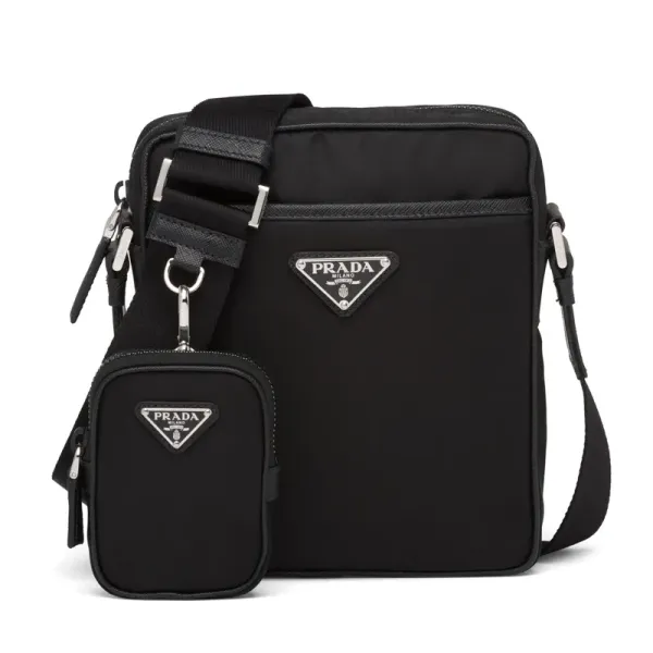 【2026】PRADA ☆ナイロンxサフィアーノレザー クロスボディバッグ 20*16*5cm 【2026】PRADA ☆ナイロンxサフィアーノレザー クロスボディバッグ 20*16*5cm