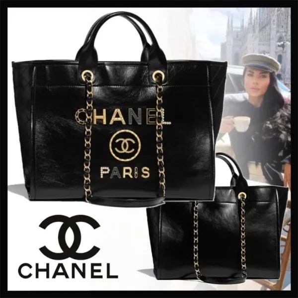 【2026】【CHANEL】シャネル☆ラージ トート カーフ 黒 CC ロゴ A66941