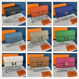 【2026】HERMÈS ショルダー & 長財布 9カラー 22X11CM