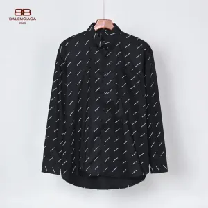 【2026】Balenciaga 春 長袖 シャツ 白 黒 ロゴ アルファベットのプリント 【2026】Balenciaga 春 長袖 シャツ 白 黒 ロゴ アルファベットのプリント