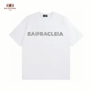 【2026】BALENCIAGA/バレンシアガ 23新作中空立体刺繡カジュアル丸首半袖Tee 【2026】BALENCIAGA/バレンシアガ 23新作中空立体刺繡カジュアル丸首半袖Tee