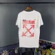 【2026】Off-White(オフホワイト)  　半袖シャツ　Tシャツ   プリント　100％純綿生地　快適　通気性が良い　シンプルの風格　かっこいい　白　男女兼用