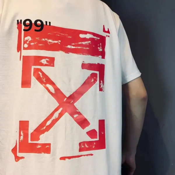 【2026】Off-White(オフホワイト)  　半袖シャツ　Tシャツ   プリント　100％純綿生地　快適　通気性が良い　シンプルの風格　かっこいい　白　男女兼用
