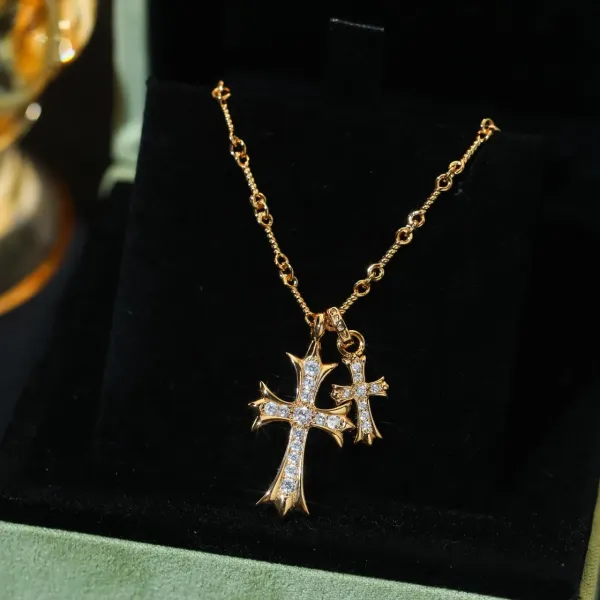 【2026】【Chrome Hearts】ネックレス、ダブルクロスネックレス高いファッションセンス