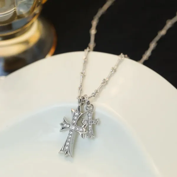 【2026】【Chrome Hearts】ネックレス、ダブルクロスネックレス高いファッションセンス