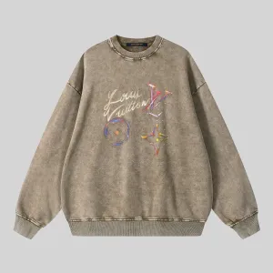 LV【LOUIS VUITTON  公式旗艦店】ルイヴィトン 丸首の衛衣 スウェット ご好評に付き再入荷！ 241121