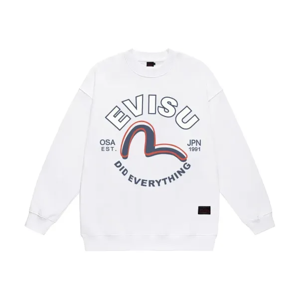 【EVISU 公式旗艦店】エヴィス 丸首の衛衣 スウェット ご好評に付き再入荷 240816 【EVISU 公式旗艦店】エヴィス 丸首の衛衣 スウェット ご好評に付き再入荷 240816