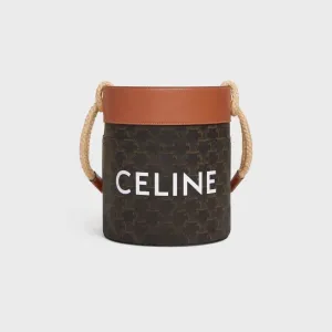 【CELINE】セリーヌロゴプリント デニム バケットバッグ ブラック 19×23×19cm 【CELINE】セリーヌロゴプリント デニム バケットバッグ ブラック 19×23×19cm