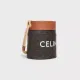 【CELINE】セリーヌロゴプリント デニム バケットバッグ ブラック 19×23×19cm 【CELINE】セリーヌロゴプリント デニム バケットバッグ ブラック 19×23×19cm