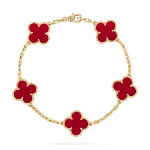 【Vancleef & Arpels】 ヴィンテージ アルハンブラ ブレスレット、5モチーフ 【Vancleef & Arpels】 ヴィンテージ アルハンブラ ブレスレット、5モチーフ