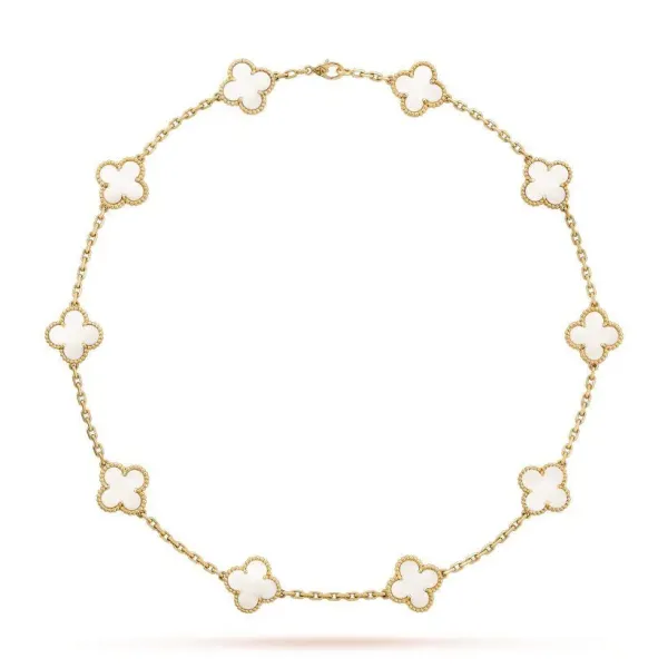 【Vancleef & Arpels】 ヴィンテージ アルハンブラ ネックレス、10モチーフ 【Vancleef & Arpels】 ヴィンテージ アルハンブラ ネックレス、10モチーフ