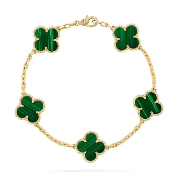 【Vancleef & Arpels】 ヴィンテージ アルハンブラ ブレスレット、5モチーフ 【Vancleef & Arpels】 ヴィンテージ アルハンブラ ブレスレット、5モチーフ